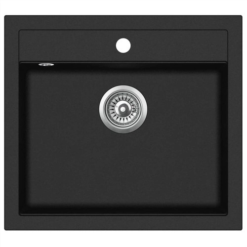 Granite Kitchen Sink Single Basin Black