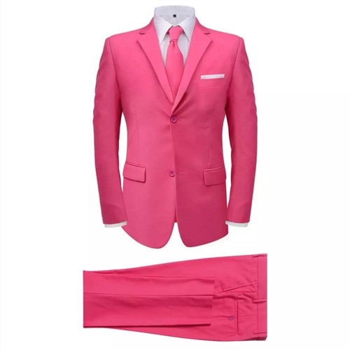 Men's Two Piece Suit with Tie Pink Size 54