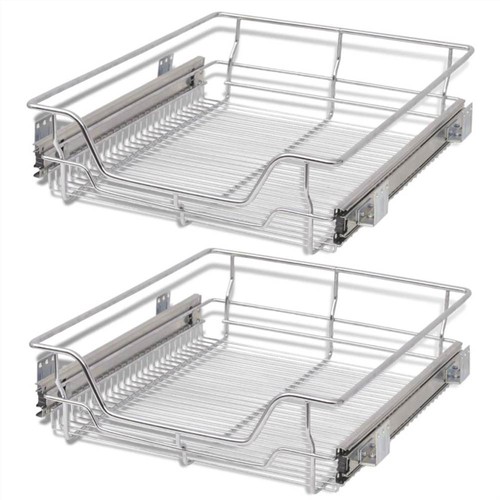PullOut Wire Baskets 2 pcs Silver 500 mm