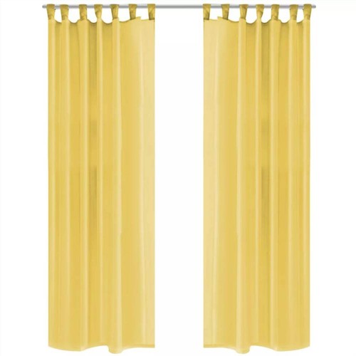 Voile Curtains 2 pcs 140x245 cm Yellow