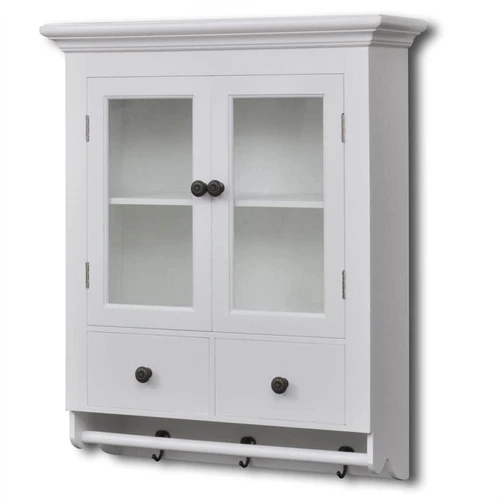 Wooden Kitchen Wall Cabinet With Glass, Wall Cabinet White Wood
