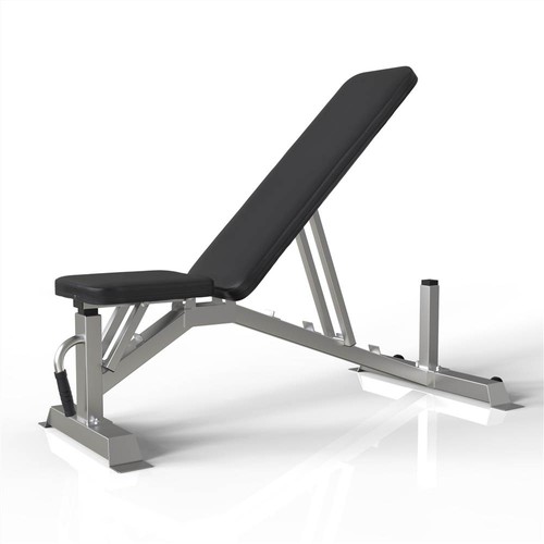 Merax TREXM Deluxe Utility Adjustable Weight Bench Black and Silver