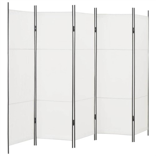 5Panel Room Divider White 250x180 cm