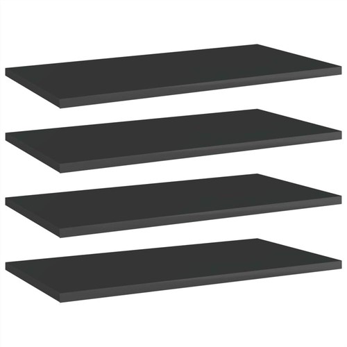 Bookshelf Boards 4 pcs High Gloss Black 60x30x1.5 cm Chipboard