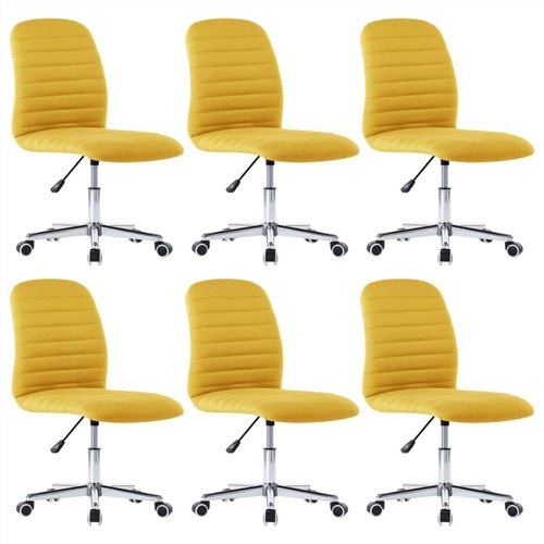 Dining Chairs 6 pcs Mustard Yellow Fabric