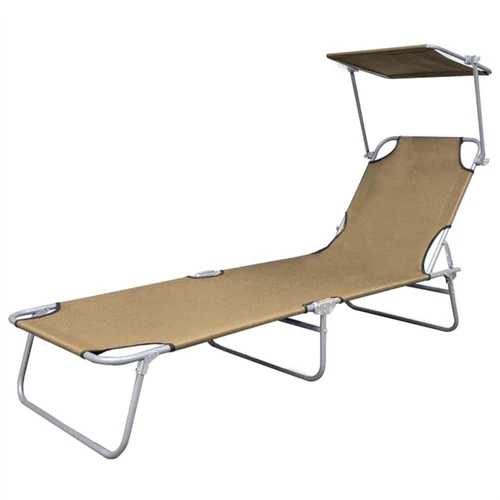 Folding sun discount lounger with canopy