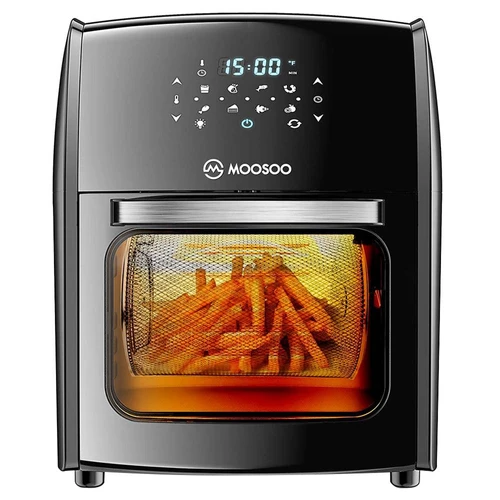 MOOSOO 2 qt. Black Air Fryer for 1-2 People with Timer