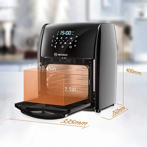 MOOSOO Air Fryer, 12.7QT Air Fryer Oven, Rotisserie Oven with LED