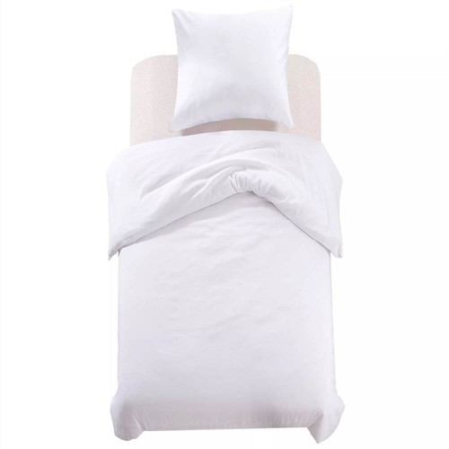 Duvet Cover Set White 155x220/80x80 cm