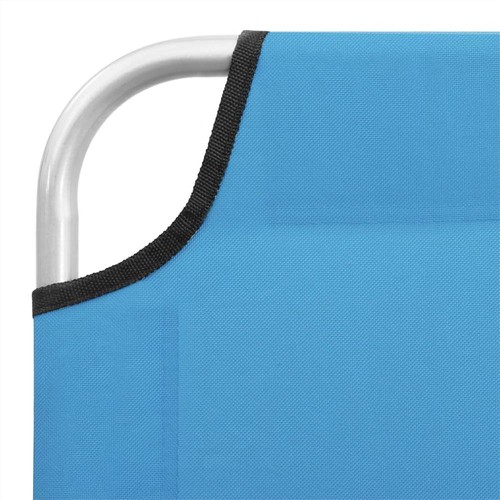 Folding Sun Lounger Steel and Fabric Turquoise Blue