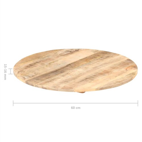 Tischplatte Massives Mangoholz Rund 15-16 mm 60 cm