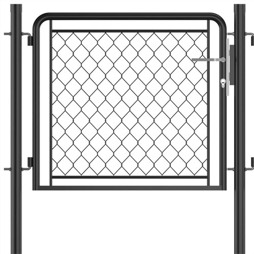 Garden Gate Steel 75x495 cm Anthracite