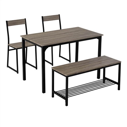 TOPMAX 4 Pieces of Dining Set Suitable for 4 People Gray