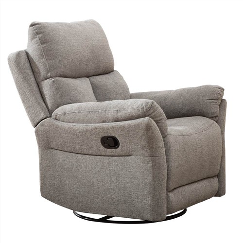 1seat Swivel Rocker Fabric Recliner Silver