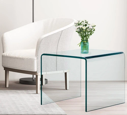 Clear tempered store glass coffee table