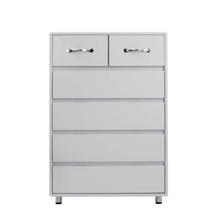 MDF Waterproof Storage Cabinet with 6 Drawers of Different Sizes Grey