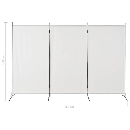 3Panel Room Divider White 260x180 cm