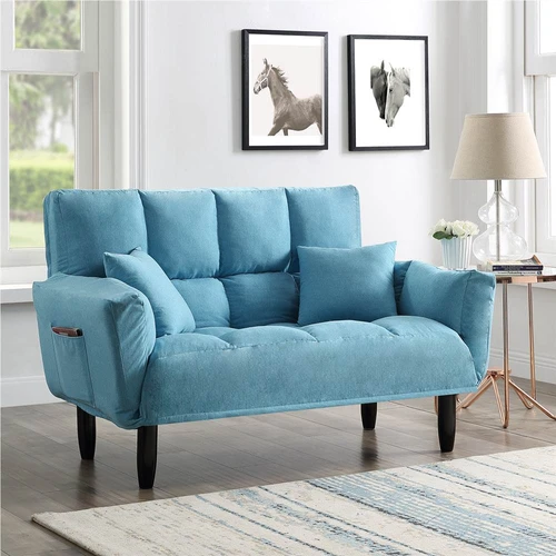 U Style 2 Seat Twin Size Polyester, Twin Size Sofa Bed Chair
