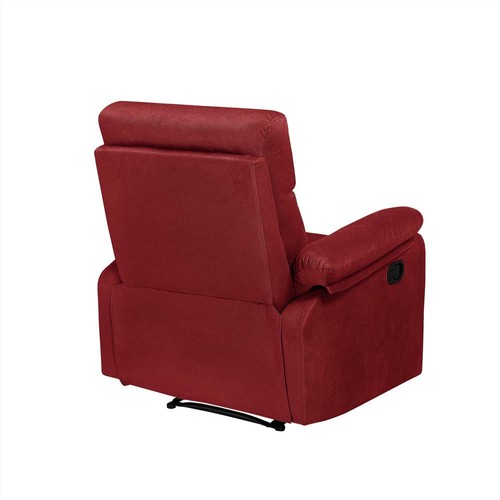 Polyester Fabric Recliner with Modern Padded Armrests Red