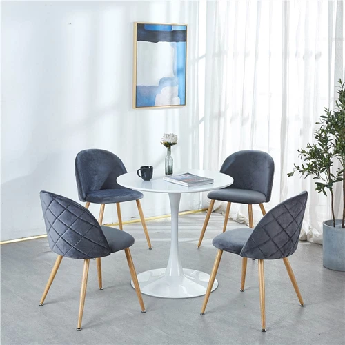 Set tavolo da pranzo 5 pezzi, con 4 sedie schienale grigio