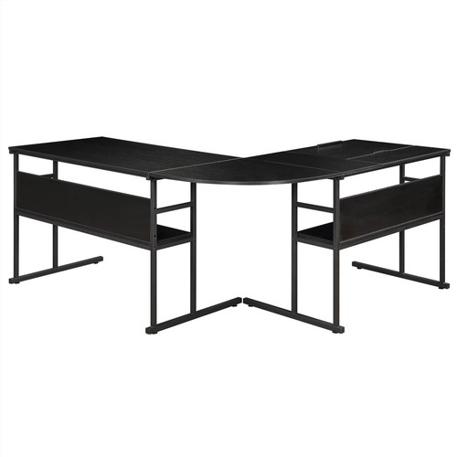 Home Office 67" LShaped Computer Desk with Tiltable Tabletop Black