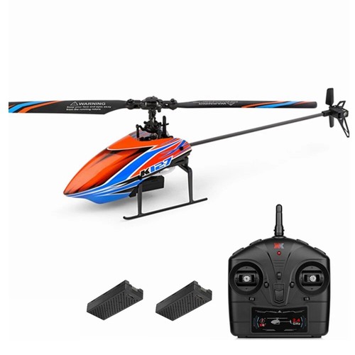 XK K127 4CH 6-Axis Gyro RC Helicopter Altitude Hold Flybarless RTF - Two Batteries