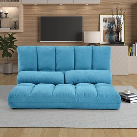 70" 2-Seat Floor Sofa Bed with 2 Pillows Blue
