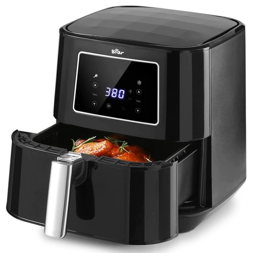 Bear Electric Air Fryer 6QT Capacity 7 Less Oil Cooking Presets LED...