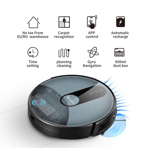 Powerful Robot Vacuum Cleaner - 1800Pa Suction, 2.81" Slim, 120 Min Run, Self-Charging, For Pet Hair & Carpets