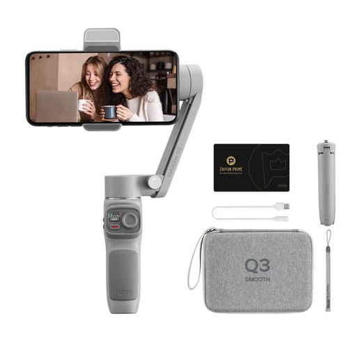 Zhiyun Smooth Q3 3-Axis Smartphone Gimbal Mobil Stabilisator med inbyggd LED-fyllningslampa - Kombinationsversion