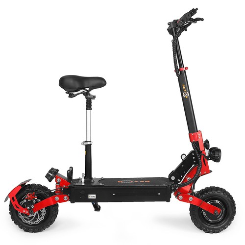 Bezior S2 Folding Electric Scooter 1200W*2 Dual Motor LCD Display Max 65Km/h 11 Inch Off-Road Tire 21Ah Battery up to 60km Range Dual Shock Mitigation Dual Disk Brake LED Light - Red