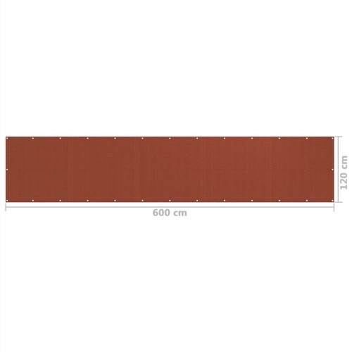 Balcony Screen Terracotta 120x600 cm HDPE