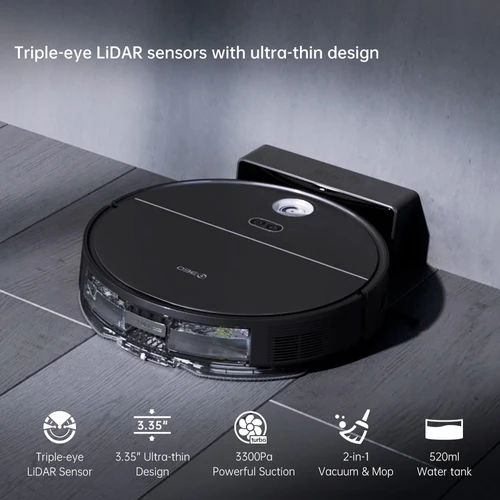 360 S10 Ultra Flat Robot Vacuum Cleaner with Wiping Function and dToF Laser  Navigation, 3300Pa Suction Mop Robot Car Carpet Detection, 500 ml Dust  Container, 520 ml Water Tank, App Voice Control