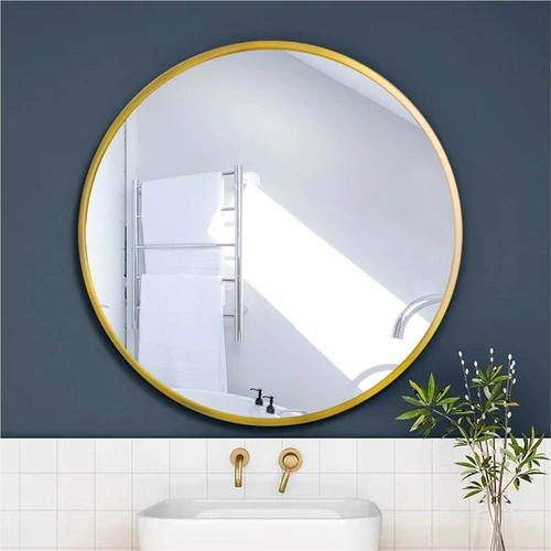 24 Round Wall Mounted Mirror For, Round Gold Bathroom Vanity Mirror