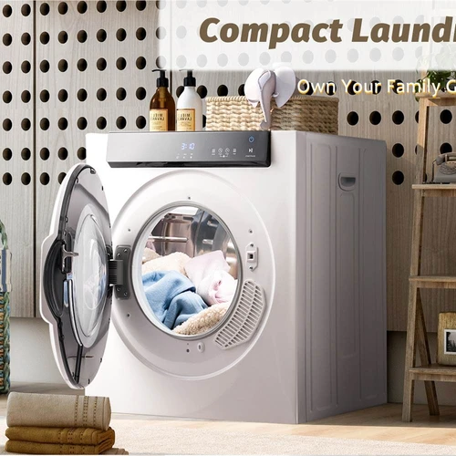 Portable Electric Clothes Dryer, with Touch Screen Panel White