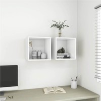 Wall Cabinets 2 pcs White 37x37x37 cm Chipboard