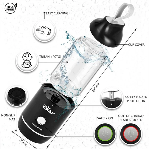Bear Portable Blender with 11.84oz BPA Free Tritan Blender Bottles