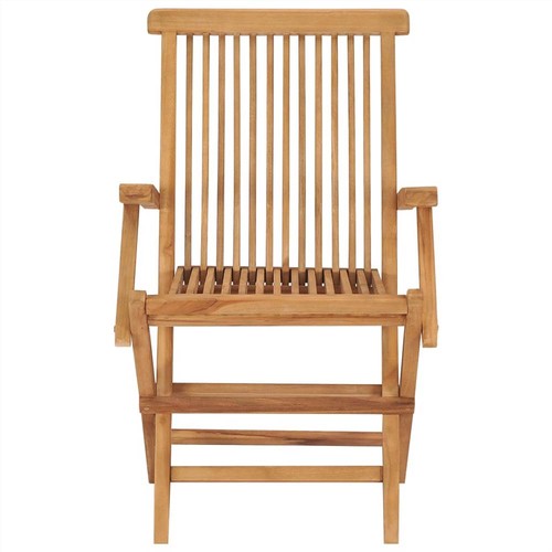 Folding Garden Chairs 3 pcs Solid Teak Wood