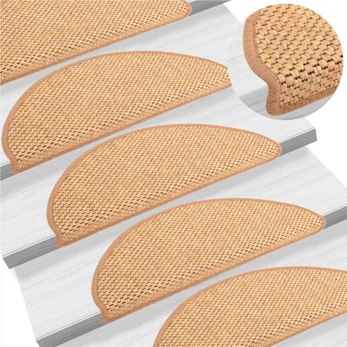 Selfadhesive Stair Mats SisalLook 15 pcs 65x25 cm Orange