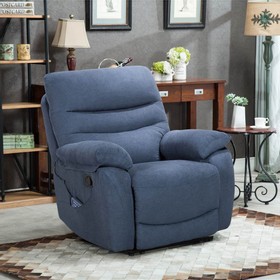 Linen Fabric Massage Recliner Chair for Living Room Recliner Sofa, White
