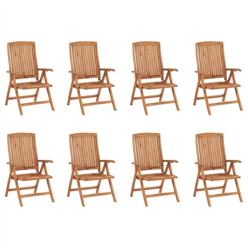Reclining Garden Chairs 8 pcs Solid Teak Wood