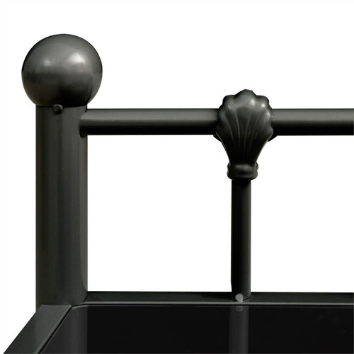 Bedside Cabinets 2 pcs Black Metal and Glass