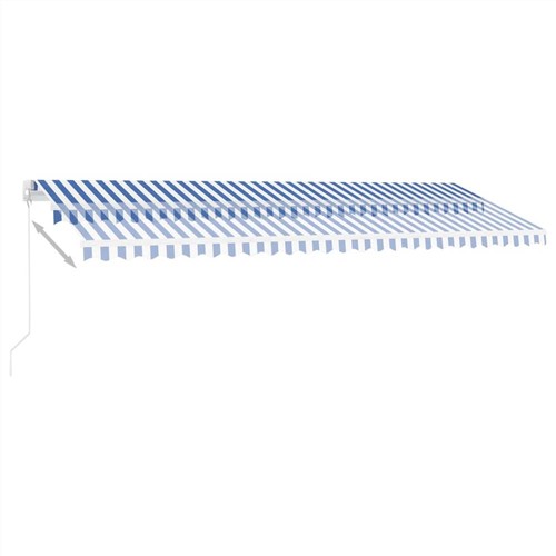 Freestanding Manual Retractable Awning 500x350 cm Blue/White