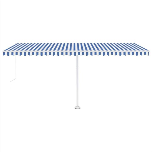 Freestanding Manual Retractable Awning 500x350 cm Blue/White