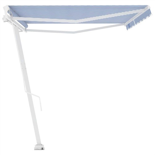 Freestanding Manual Retractable Awning 500x350 cm Blue/White