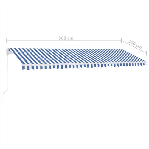 Freestanding Manual Retractable Awning 500x350 cm Blue/White