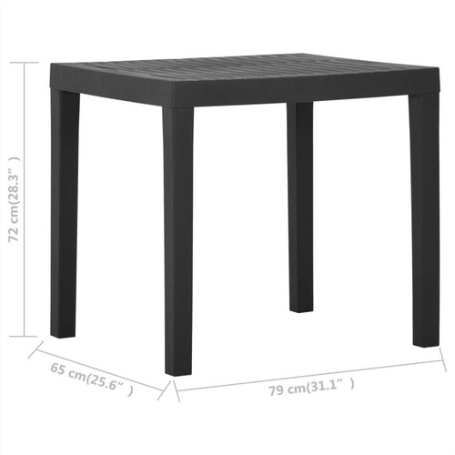 Garden Table Grey 79x65x72 cm Plastic