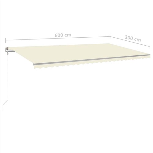 Manual Retractable Awning with Posts 6x3 m Cream