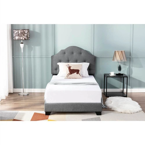 Upholstered Platform Bed Frame, Twin Bed Frame Adjustable Height