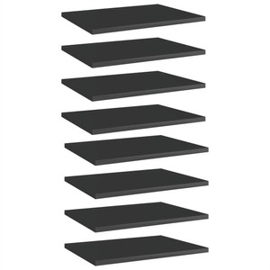 Bookshelf Boards 8 pcs High Gloss Black 40x30x15 cm Chipboard